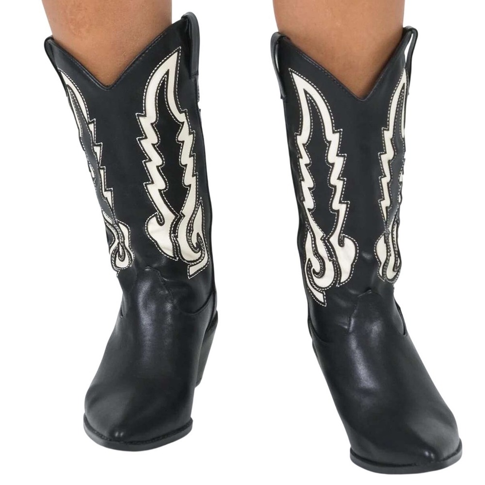 Billini Women's Norva Pointed Toe Mid-Calf Cowgirl Western Boots Black Size 9